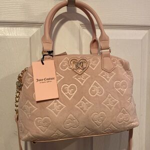 BNWT JUICY COUTURE Glitzed Out Velour Satchel in Pink